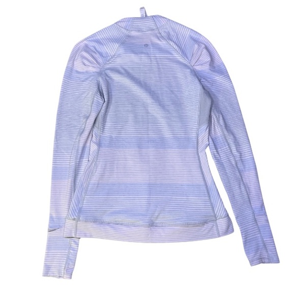 Lululemon Athletica Light Blue and Pink Pastel Striped Shirt - Picture 2 of 9